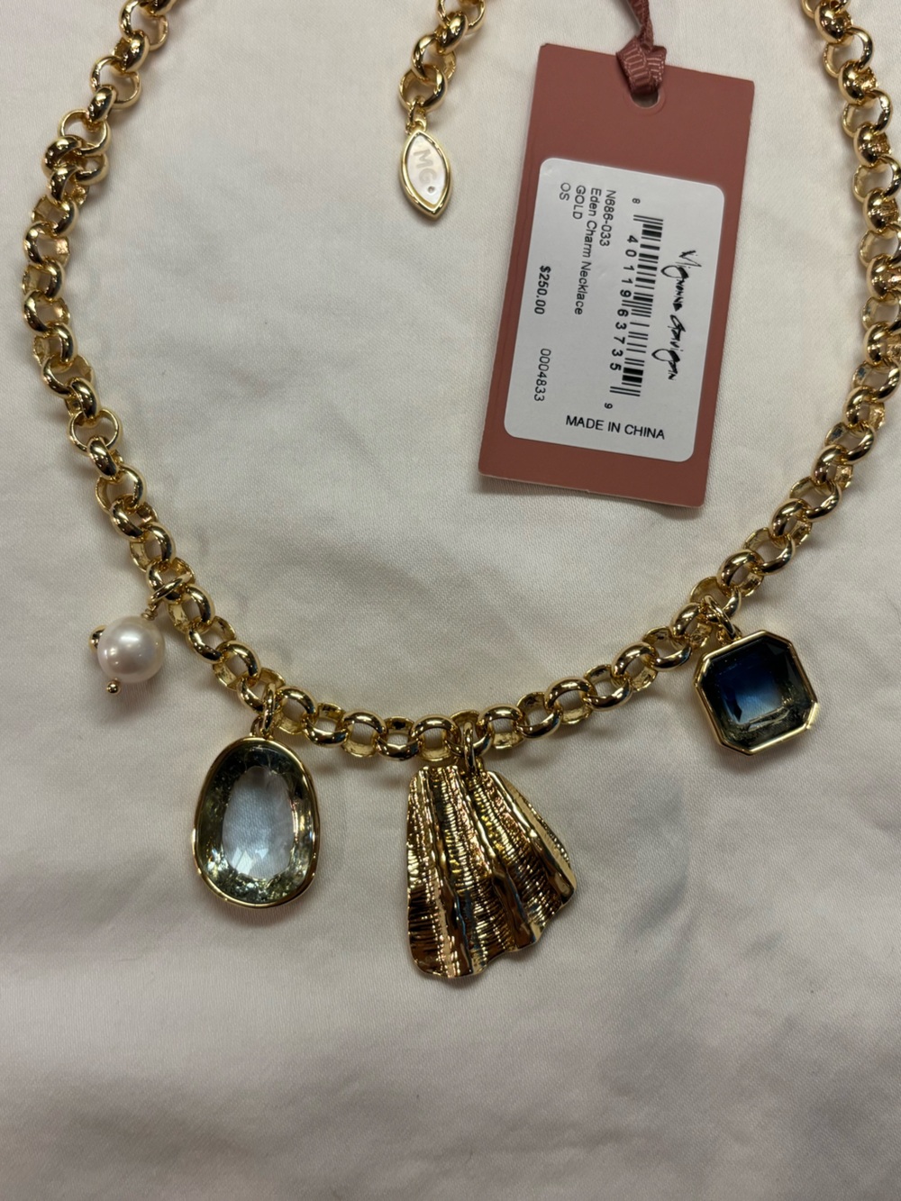 Mignonne Gavigan Gold Multi-Charm Necklace with Pink and Blue Accents - Picture 4 of 4